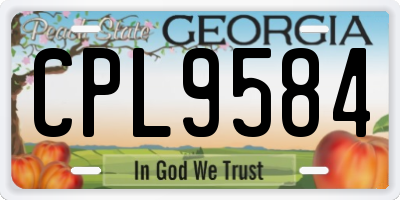 GA license plate CPL9584