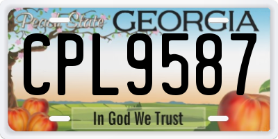 GA license plate CPL9587
