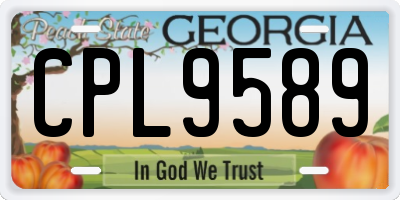 GA license plate CPL9589
