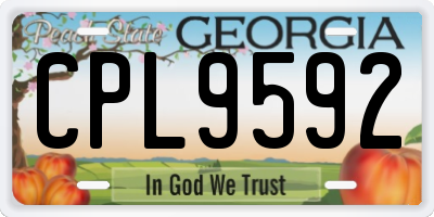 GA license plate CPL9592