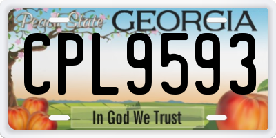 GA license plate CPL9593