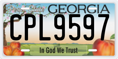 GA license plate CPL9597