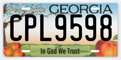 GA license plate CPL9598