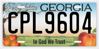 GA license plate CPL9604