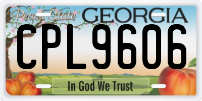 GA license plate CPL9606