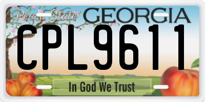GA license plate CPL9611