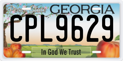 GA license plate CPL9629