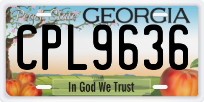 GA license plate CPL9636
