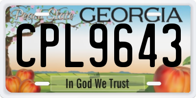 GA license plate CPL9643