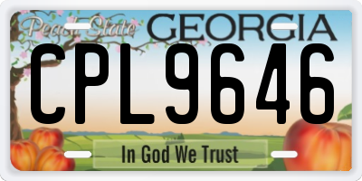 GA license plate CPL9646