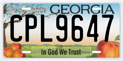 GA license plate CPL9647