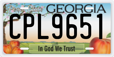 GA license plate CPL9651