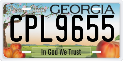 GA license plate CPL9655