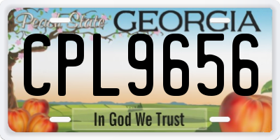 GA license plate CPL9656
