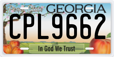 GA license plate CPL9662