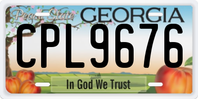 GA license plate CPL9676
