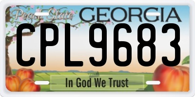GA license plate CPL9683