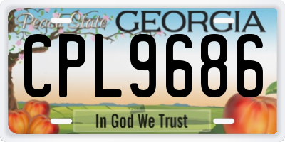 GA license plate CPL9686