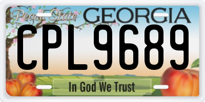 GA license plate CPL9689