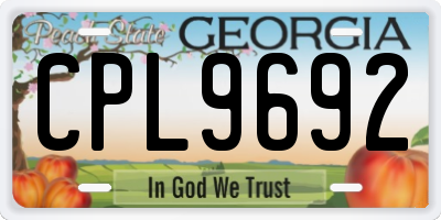 GA license plate CPL9692