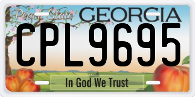 GA license plate CPL9695