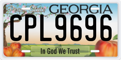 GA license plate CPL9696