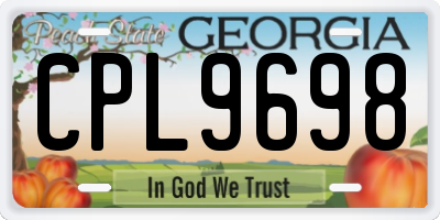 GA license plate CPL9698