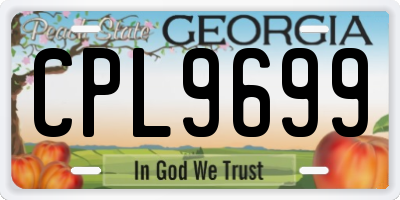 GA license plate CPL9699