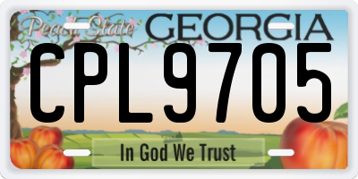 GA license plate CPL9705