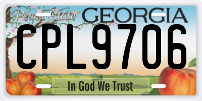GA license plate CPL9706