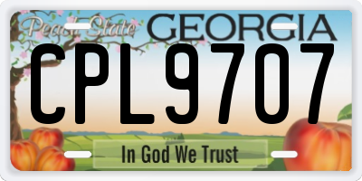 GA license plate CPL9707