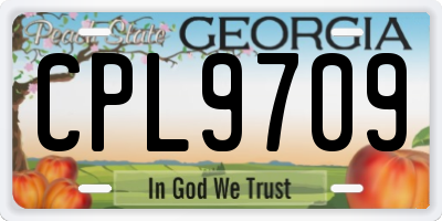 GA license plate CPL9709