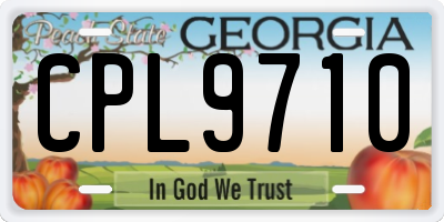 GA license plate CPL9710