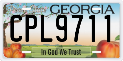 GA license plate CPL9711
