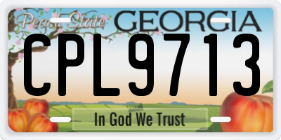 GA license plate CPL9713
