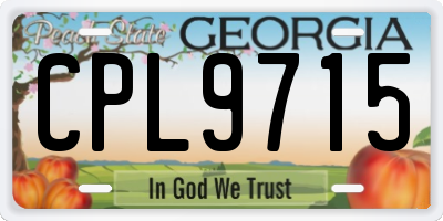 GA license plate CPL9715
