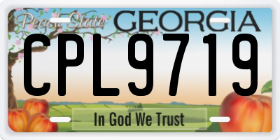 GA license plate CPL9719