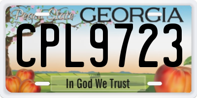 GA license plate CPL9723