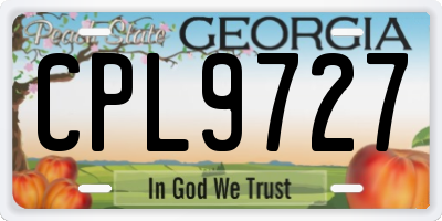 GA license plate CPL9727