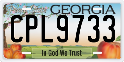 GA license plate CPL9733