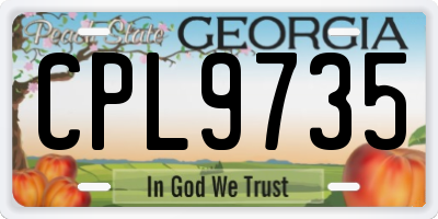 GA license plate CPL9735