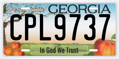 GA license plate CPL9737