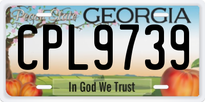 GA license plate CPL9739