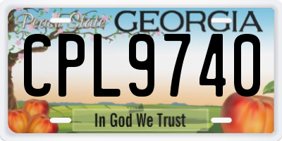 GA license plate CPL9740