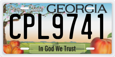 GA license plate CPL9741