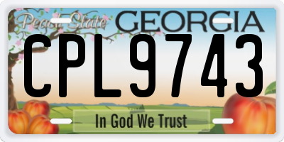 GA license plate CPL9743