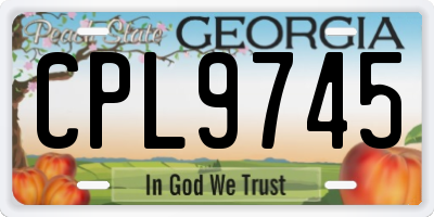 GA license plate CPL9745