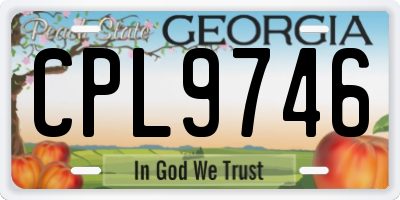 GA license plate CPL9746