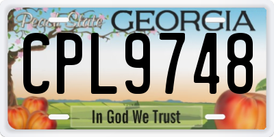 GA license plate CPL9748
