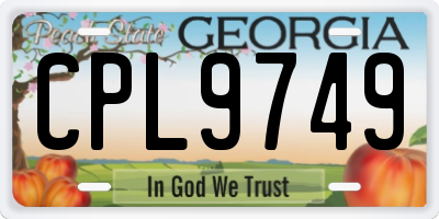 GA license plate CPL9749